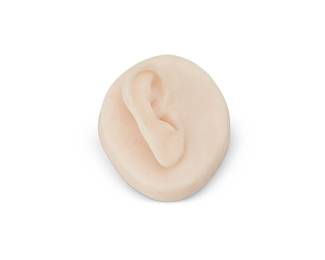 1458
Colin Roberts
active 21st century
"Pocket Therapist"
Pale pink silicon ear sculpture
Inscribed with artist's name and titled on a printed sticker applied to the associated foam-lined box
Ear: 1.5" H x 3.625" W x 3.125" D
Estimate: $400 - $600