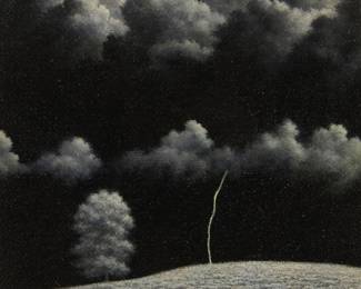 1229
George Sorrels
b. 1944
"The Storm," 1997
Oil on canvas laid to panel
Initialed lower right: GS; titled and dated on a gallery label affixed to the frame's verso
4.5" H x 4.5" W
Estimate: $500 - $700