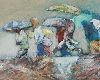 1350
Frederick Conway
1900-1973
"Rained Out"
Oil on canvasboard
Signed lower right: Fred Conway; signed again and titled, verso
10" H x 14" W
Estimate: $400 - $600