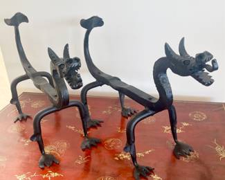Foo Dog Andirons / Firedogs