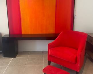 Vibrant Red Chair & Stool