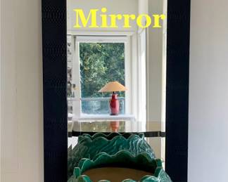 Leather Wrapped Beveled Mirror