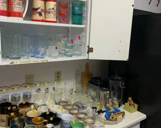 Glassware and collectible mugs