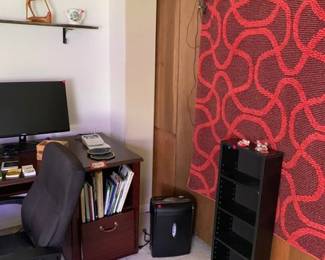 vintage rug, CD holder, shredder