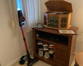 stereo equipment, floor cleaner, cabinet