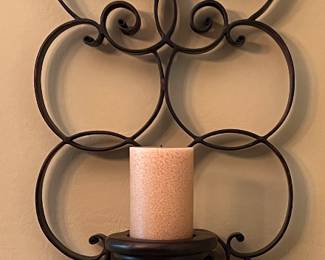 Metal Wall Art w Candle pair