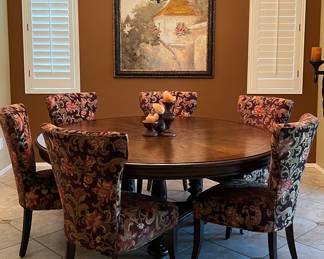 Dining Table w 6 Upholstered Chairs