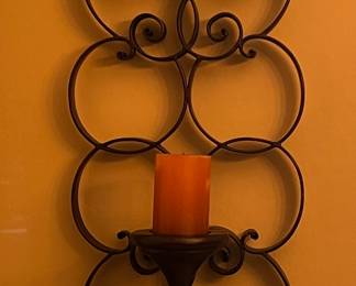 Metal Wall Art w Candle pair