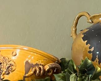 Pottery, Silk Plants