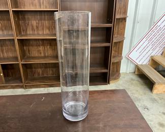 Tall Pillar Clear Glass Vase