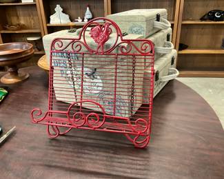 Red Metal Recipe Book Holder