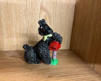 Japan 1950's Black Spaghetti Poodle Figurine