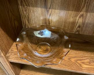Jeanette Glas Iris Herringbone Marigold Centerpiece Bowl