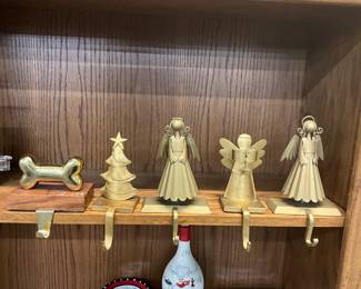 Pier 1 Gold Tone Christmas Stocking Hangers