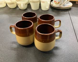 Majolica Redware Pottery Coffee Mugs