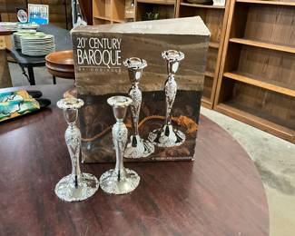 Godinger Silver Plated 8" Candlestick Holders