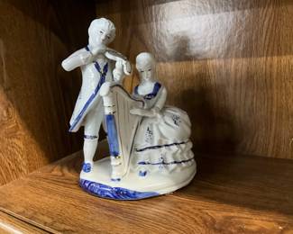 Blue & White Porcelain Couple Figurine