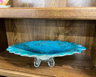 Fratelli Toso Murano Aventurine Blue Glass Starry Night Bowl