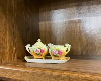 Lefton China Mini Sugar & Creamer w/Tray