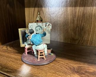 Norman Rockwell 1960 Triple Self-Portrait Figurine