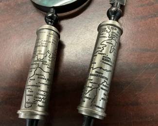 Magnifying glass & Letter Opener w/Map Design