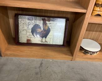 Wooden Rooster Serving Tray