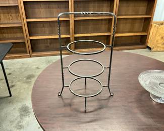 Wrought Iron Pie Rack Plate Stand