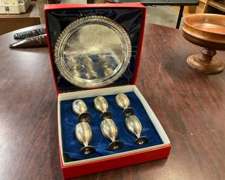 Silver Plated Goblets & Matching Tray
