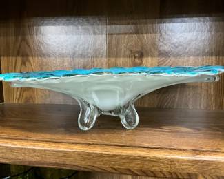 Fratelli Toso Murano Aventurine Blue Glass Starry Night Bowl