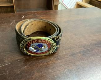 Machinist Belt Buckle & Leather Belt