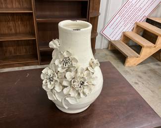 Decorative Floral White Vase