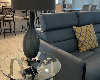 Stunning Copenhagen 4-Seater Stressless Robin Egg Blue Leather Recliner , 3