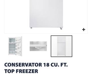 Conservator 18 cu ft Refrigerator/Freezer