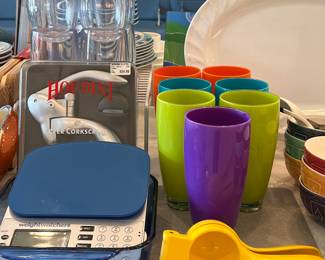 Weight Watchers Scale. Juicer, Plasticware, Houdini Wine Opener