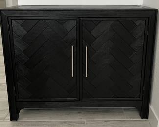 2-Door Chevron Black Cabinet