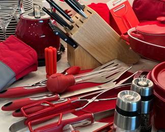 Zwilling J.A. Henckels Knives Germany (Block, 3 Knives, 6 Steak Knives, Scissors, Sharpener), KitchenAid Tea Kettle