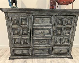Grey Isabella 6-Drawer Entry Cabinet 62w x 45h x 18d