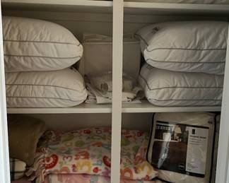 So many pillows...,Baby blankets...