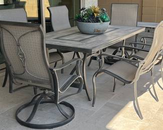 Patio Table Ajo w 2 Swivel Chairs and 4 Arm Chairs