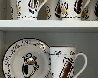 Studio Nova Café 10 pc (4 Lunch Plates + 6 Mugs)