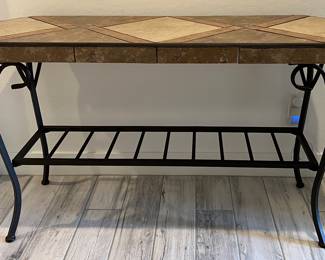 Iron and Tile Top Table