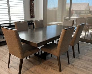 Luxe Edge Buffet
Ladlows Dining Chairs Hobbs Flannel w Metal Finish
Ladlows EPOS Rectangular Metal Dining Table 44 x 96 w Black Base