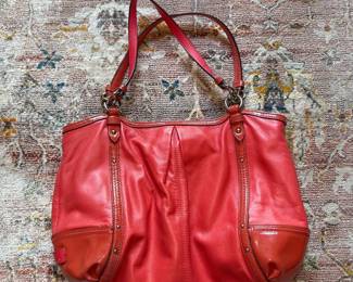 COACH Buckle Accent Red Bag