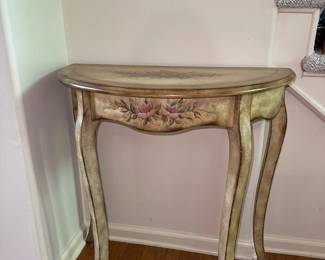 French Provincial Demi-Lune Console Table