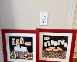 framed bathroom decor
