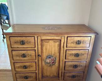 Antique Pine Hand painted Sideboard