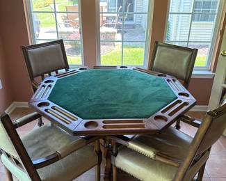Vintage Poker/Card Table with 4 chairs