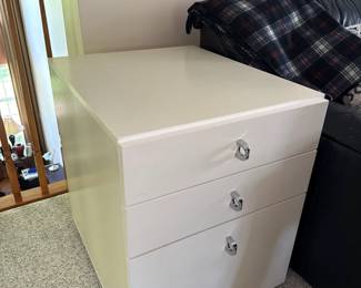 Lacquer white nightstand chest of drawers