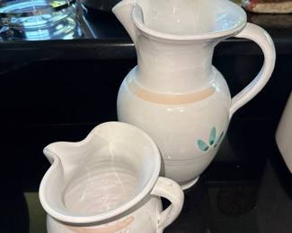 hand painted ceramic pitchers or jugs