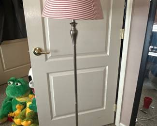 Striped Lampshade Nickel Floor lamp
